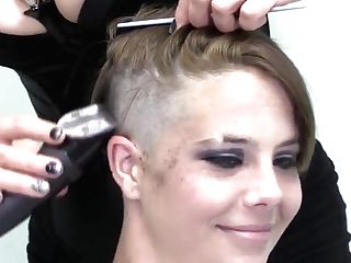 Alexus Trims Her Head And Eyebrows